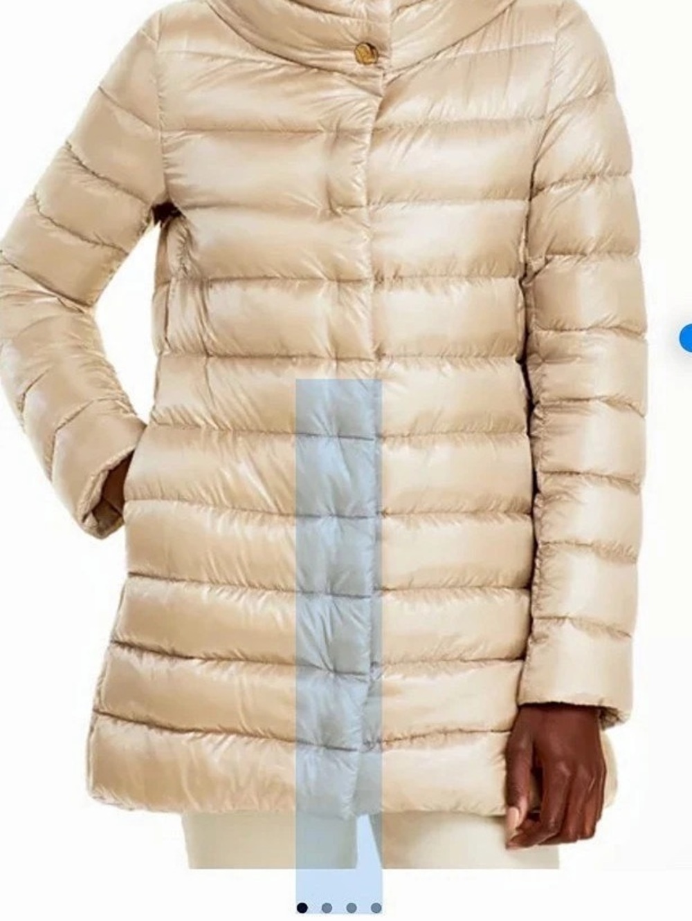 Herno Amelia Water Resistant High-Low Down Jacket Beige